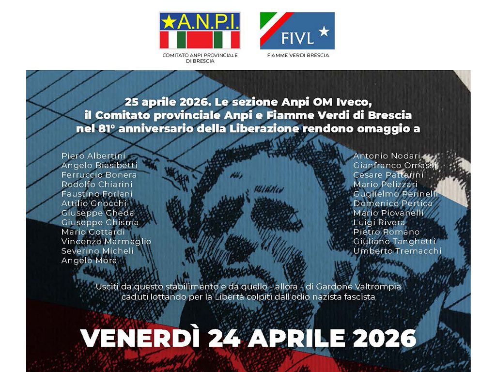 Locandina della commemorazione della liberazione all'Iveco.
